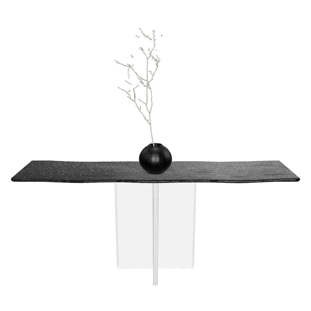 WISEMAX FURNITURE Minimalist Hotel Lobby Black Wood Top Side Table Hallway Entrance Table Console Modern Wooden Console Table