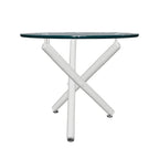 High Quality China Manufactory Dining Room 90*90cm Tempered Round Glass Top Dining Table