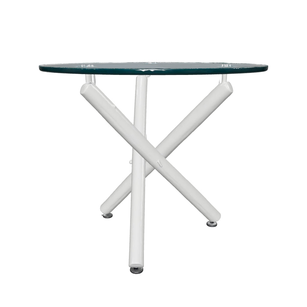 High Quality China Manufactory Dining Room 90*90cm Tempered Round Glass Top Dining Table