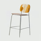 WISEMAX FURNITURE Modern Commercial Furniture Nordic Minimalist PVC Seat and Backrest with Stainless Steel High bar Stool