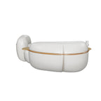 Modern Luxury Fashion Italian Minimalist Fabric Sofa Lamb Fleece Curved Sofa Medieval Cream Style Pea Sofa