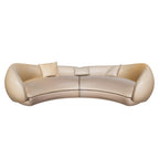 New Style Designer Simple Cream Living Room Sofa Special-Shaped Semi-Circular Moon Lamb Velvet Fabric Sponge Filling Set