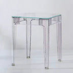 Wholesale Factory Price Modern Simple Design Tempered Glass Top Transparent Restaurant Small Dining Table Set 2 Chairs