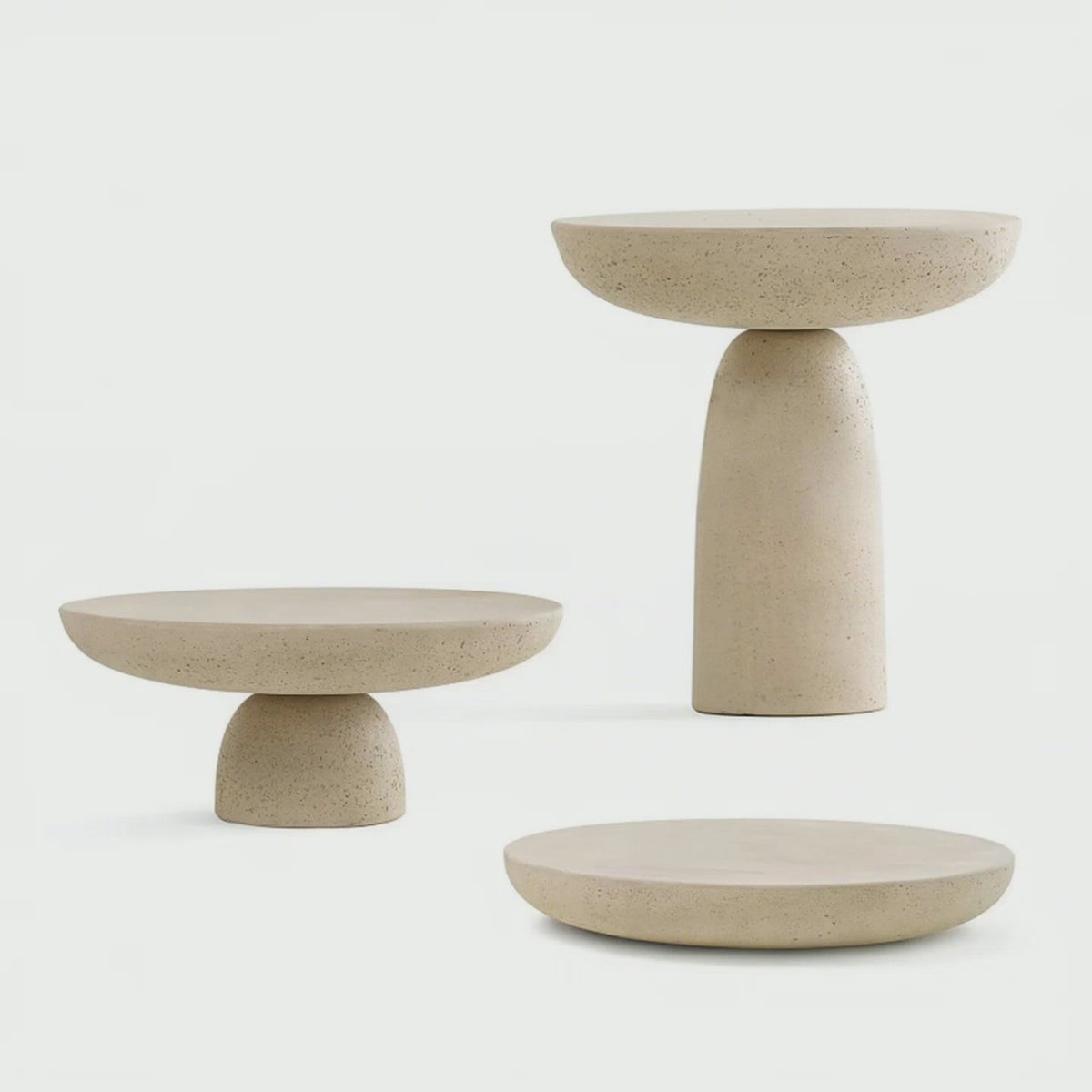 Minimalist Design Round Shape Tea Table Home Furniture Contemporary Side Table Concrete Coffee Table for Living Room