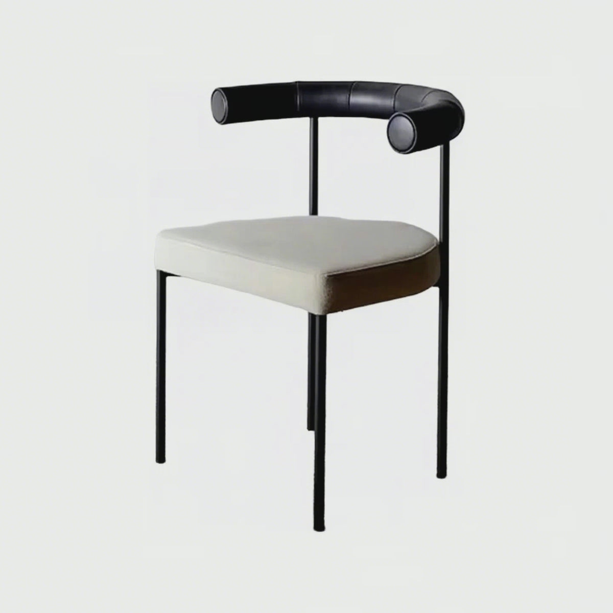 WISEMAX FURNITURE Nordic bar Furniture Curved Fabric Backrest bar Stool Black Metal Frame Velvet Fabric bar Chair for Home