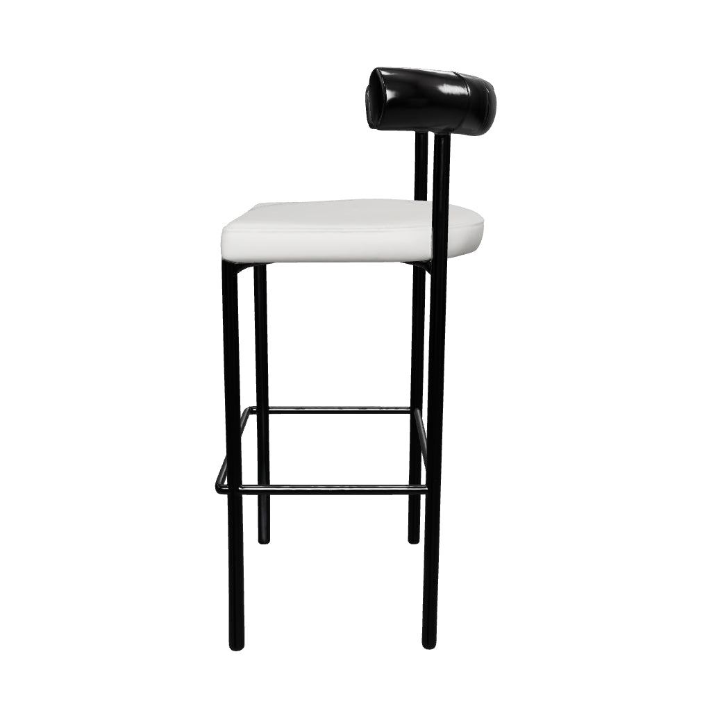 WISEMAX FURNITURE Nordic bar Furniture Curved Fabric Backrest bar Stool Black Metal Frame Velvet Fabric bar Chair for Home