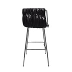 Velvet Decorated Kitchen High Rotary Island Chair Bar Stools With Wrapped Fabric Backrest and Gold Metal Legs