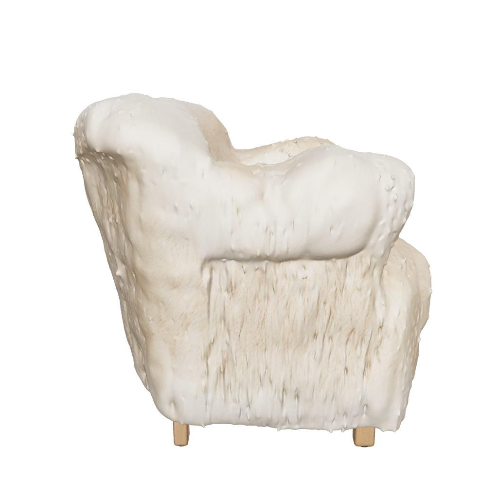 Sassanid OEM Contemporary English Wing Chair Luxury Living Room Chair Modern American Professor Sheepskin Armchair
