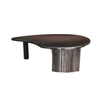 Minimalist Pebble Shaped Coffee Table Combination Living Room Coffee Table Half Moon Shape Tea Table Black Plywood Top
