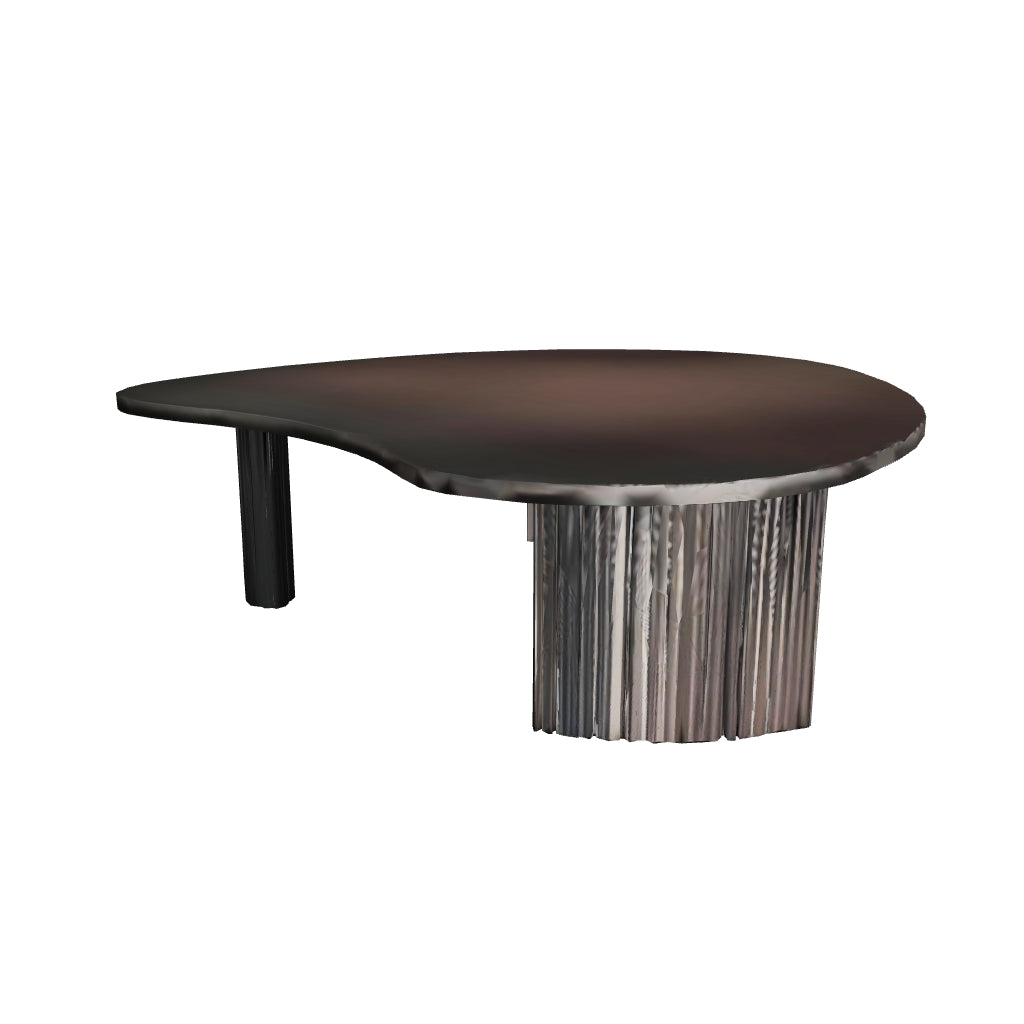Minimalist Pebble Shaped Coffee Table Combination Living Room Coffee Table Half Moon Shape Tea Table Black Plywood Top
