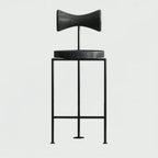 Nordic Vintage Modern Metal Backrest Leather Fixed Height Bar Stools For Kitchen Island Counter And Dining