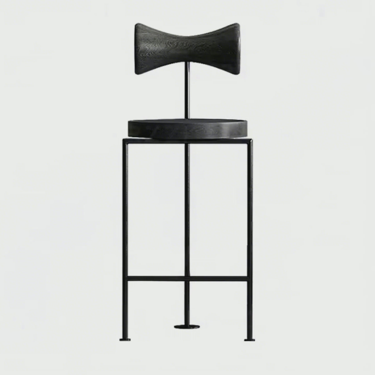 Nordic Vintage Modern Metal Backrest Leather Fixed Height Bar Stools For Kitchen Island Counter And Dining