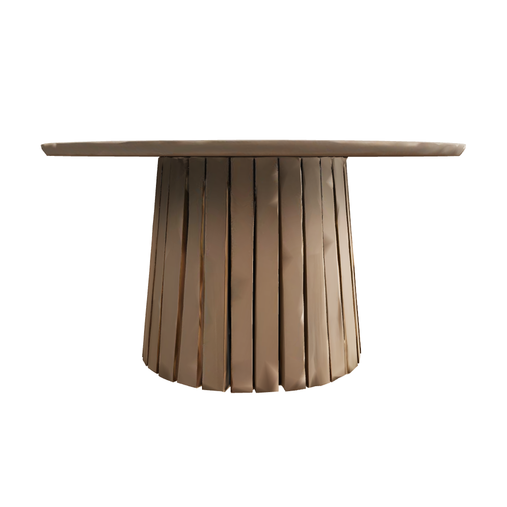 Low Price Handcrafted Round Shape Wooden Dining Table with Natural Finished for Living Room and Dining Room