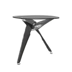 Wholesale China Factory Dining Room Furniture Design 90*90cm Round Black Tempered Glass Dining Table