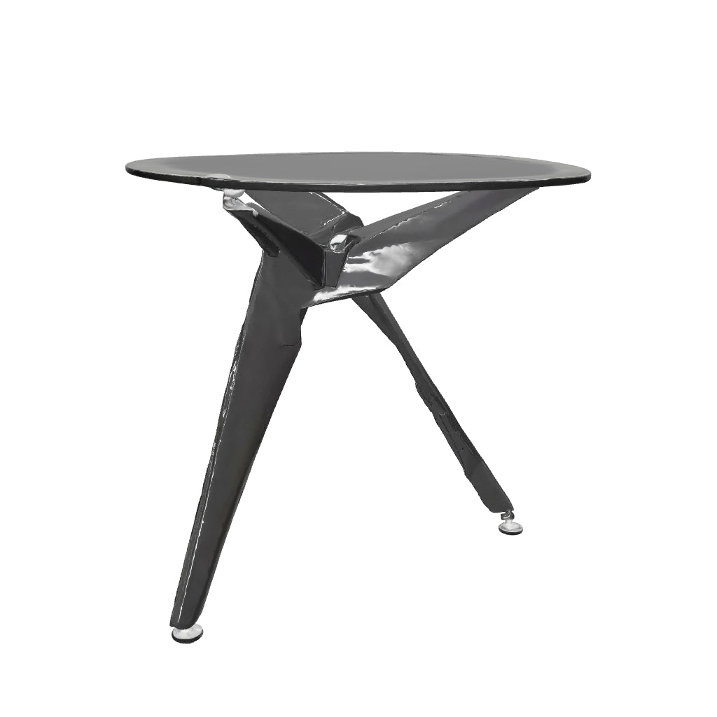 Wholesale China Factory Dining Room Furniture Design 90*90cm Round Black Tempered Glass Dining Table