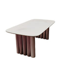 PurelyFeel Medieval Solid Wood Dining Table and Chair Small Household Designer Walnut Wood Color Rectangular Rock Board Table