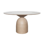 PurelyFeel Nordic Pure Solid Wood Rock Board Table and Chair Combination Wood Cream Style Round Home Designer Dining Table