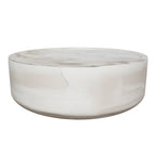 Modern Style Luxury Living Room Concrete Round Coffee Table Sliver Grey Travertine Side Table