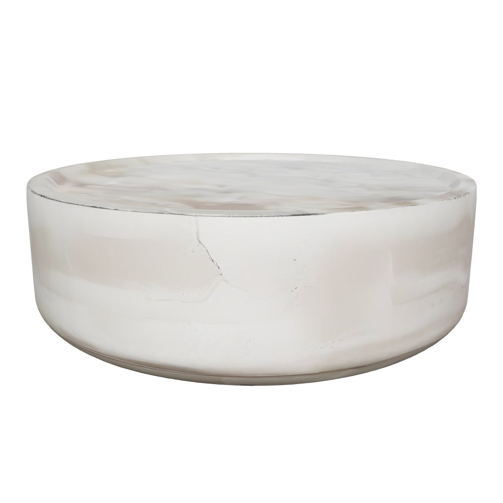 Modern Style Luxury Living Room Concrete Round Coffee Table Sliver Grey Travertine Side Table