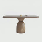 PurelyFeel Nordic Ash Solid Wood Dining Table Cream Wind Rock Board Dining Table and Chair Combination Rectangular Dining Table