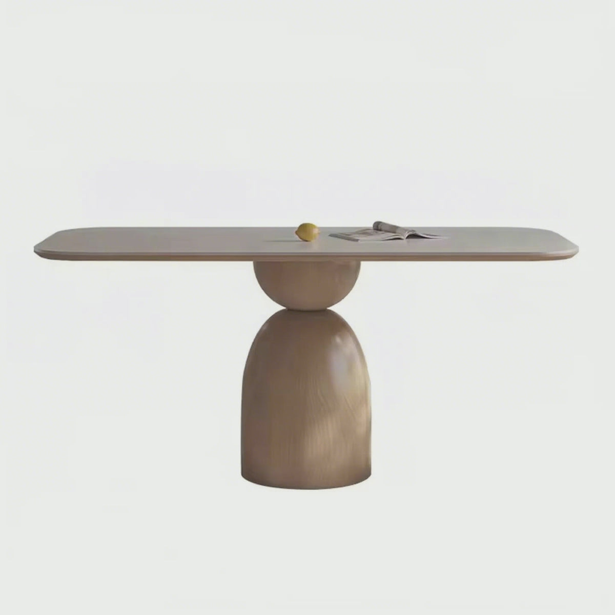 PurelyFeel Nordic Ash Solid Wood Dining Table Cream Wind Rock Board Dining Table and Chair Combination Rectangular Dining Table