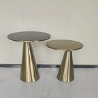 Italian Minimalist Round Glass Coffee Table Set Light Luxury Modern Living Room Designer Modern Glass Console Table
