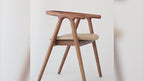 Purely Feel Japanese Nordic Design Sense Dining Chair Ash Wood Solid Wood Simple Designer Ins Wabi-Sabi Restaurant Wooden Chair