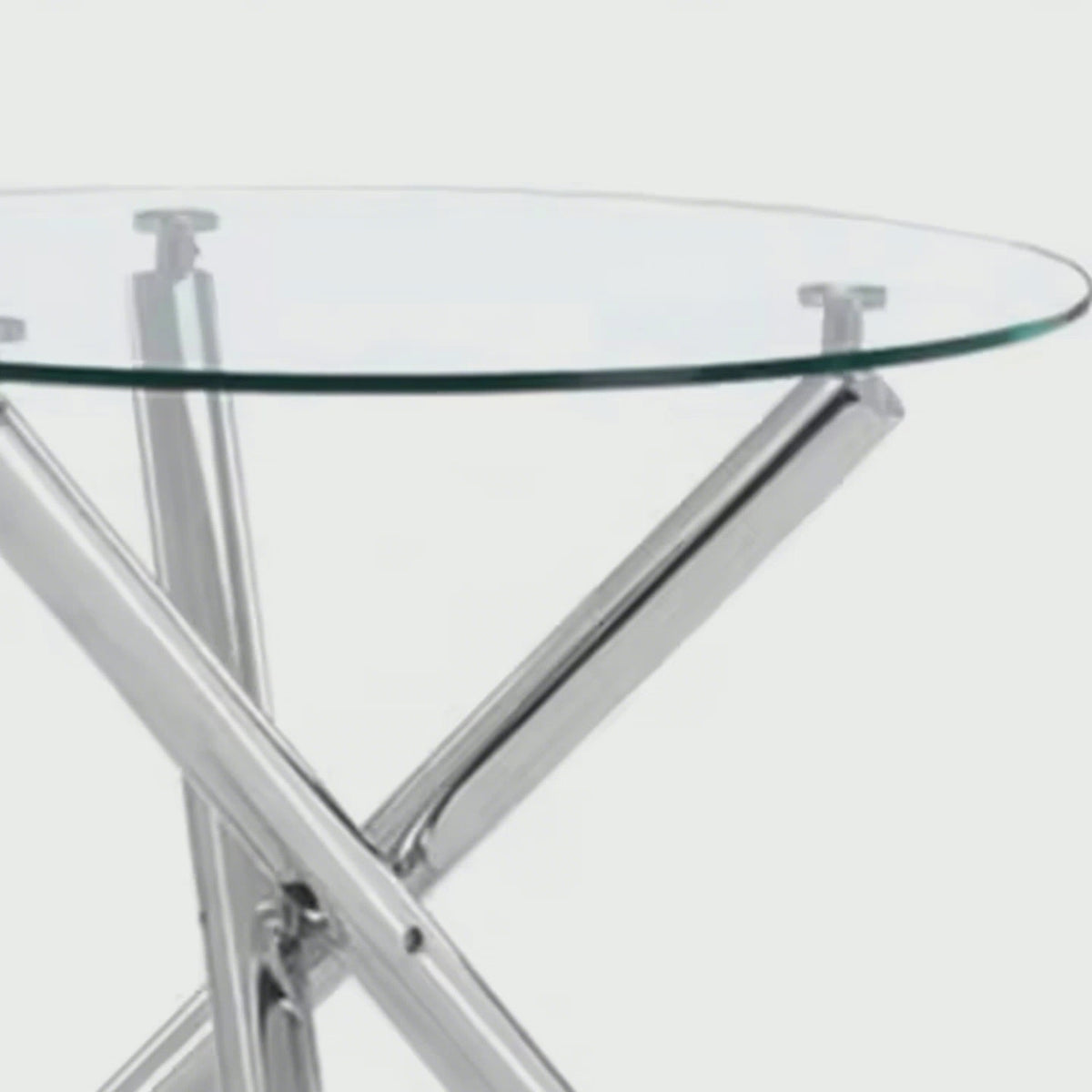 High Quality China Manufactory Dining Room 90*90cm Tempered Round Glass Top Dining Table