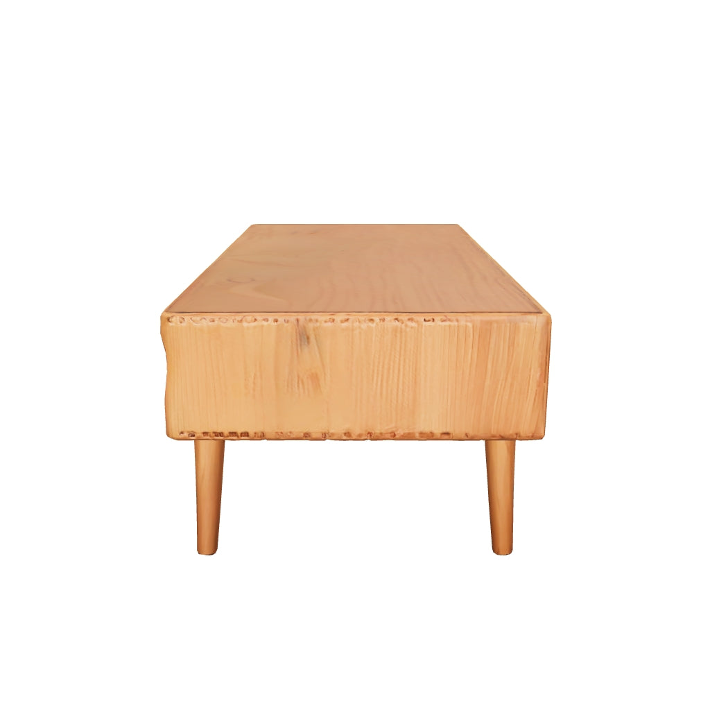 Living Room Furniture Nordic Simple Modern Style Storage Coffee Table Oak Wood F8071 Wholesale Solid with 2 Drawers and 1 Grid