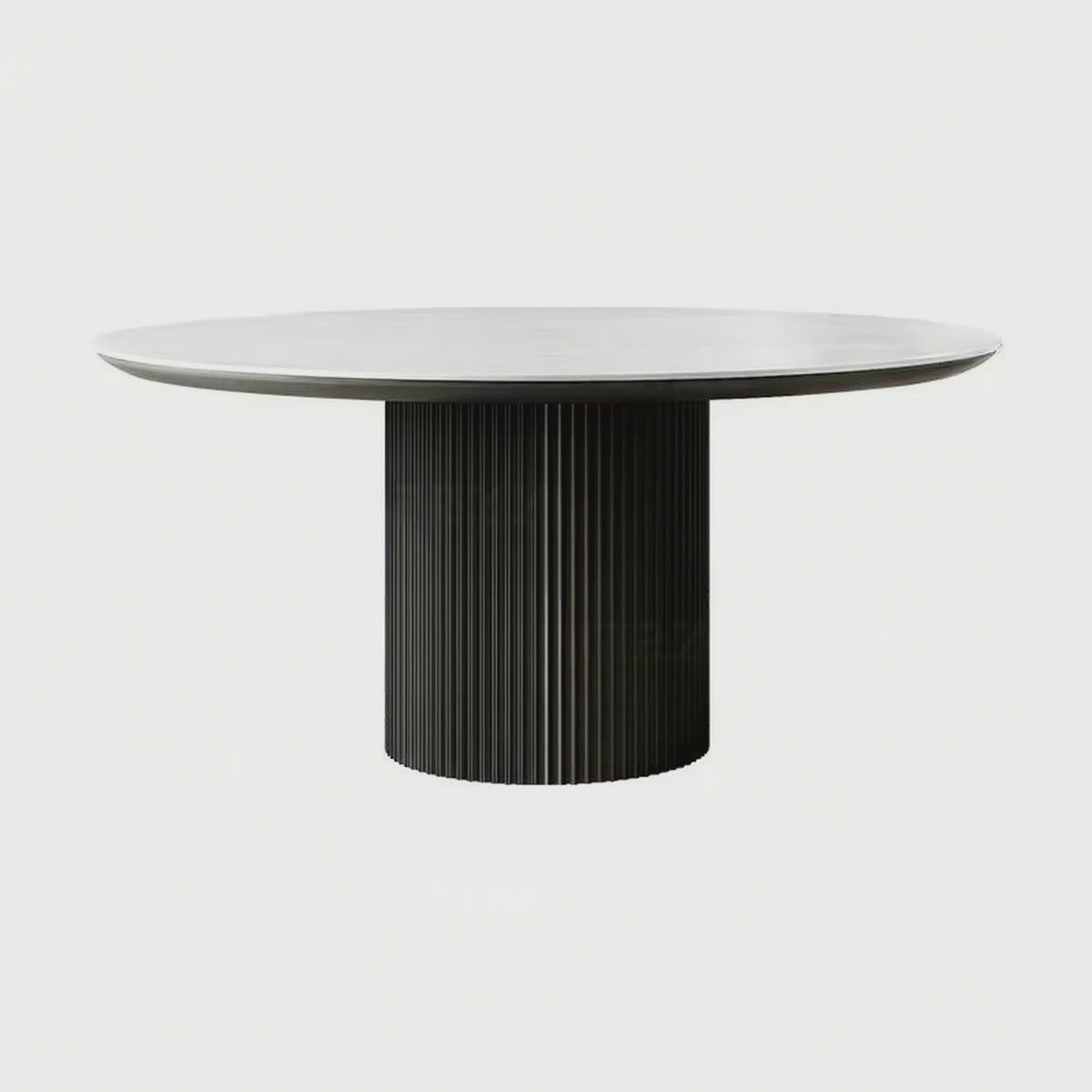 Nordic Style Round Wooden Dining Table for Home or Restaurant Featuring Slate Material for Villa Use