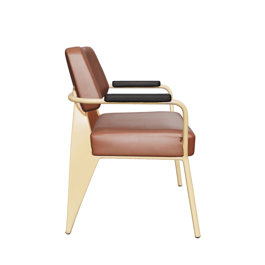 Nordic Retro Modern Hotel Meeting Reception Armchair Iron Casual Western Restaurant Chair Soft Sponge Bar Home Furniture Dining