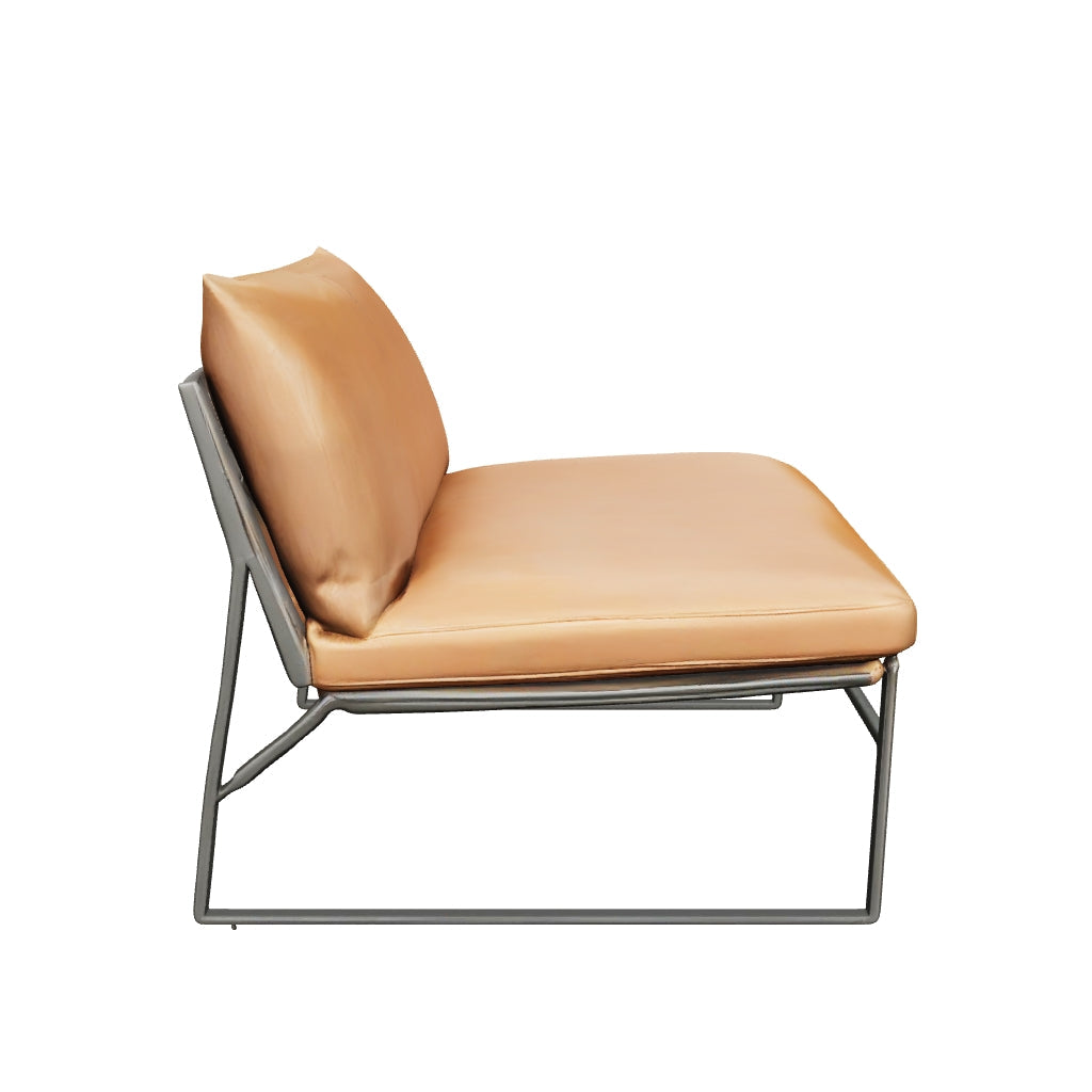 Modern Leather Living Room Chair Luxury Leather Chair Metal Frame