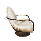 New Design Comfortable 360° Rotating Sofa Metal Armrest Single Sofa Rotating Leisure Sofa for Living Room