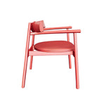Purely Feel Designer Leather Solid Wood Dining Chair Italian Restaurant Chinese Red Personality Minimalist Armchair