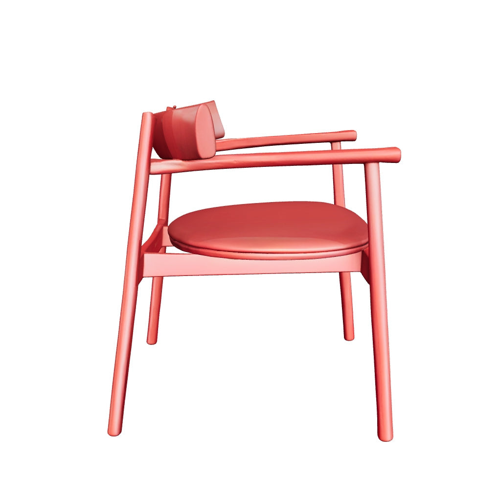 Purely Feel Designer Leather Solid Wood Dining Chair Italian Restaurant Chinese Red Personality Minimalist Armchair