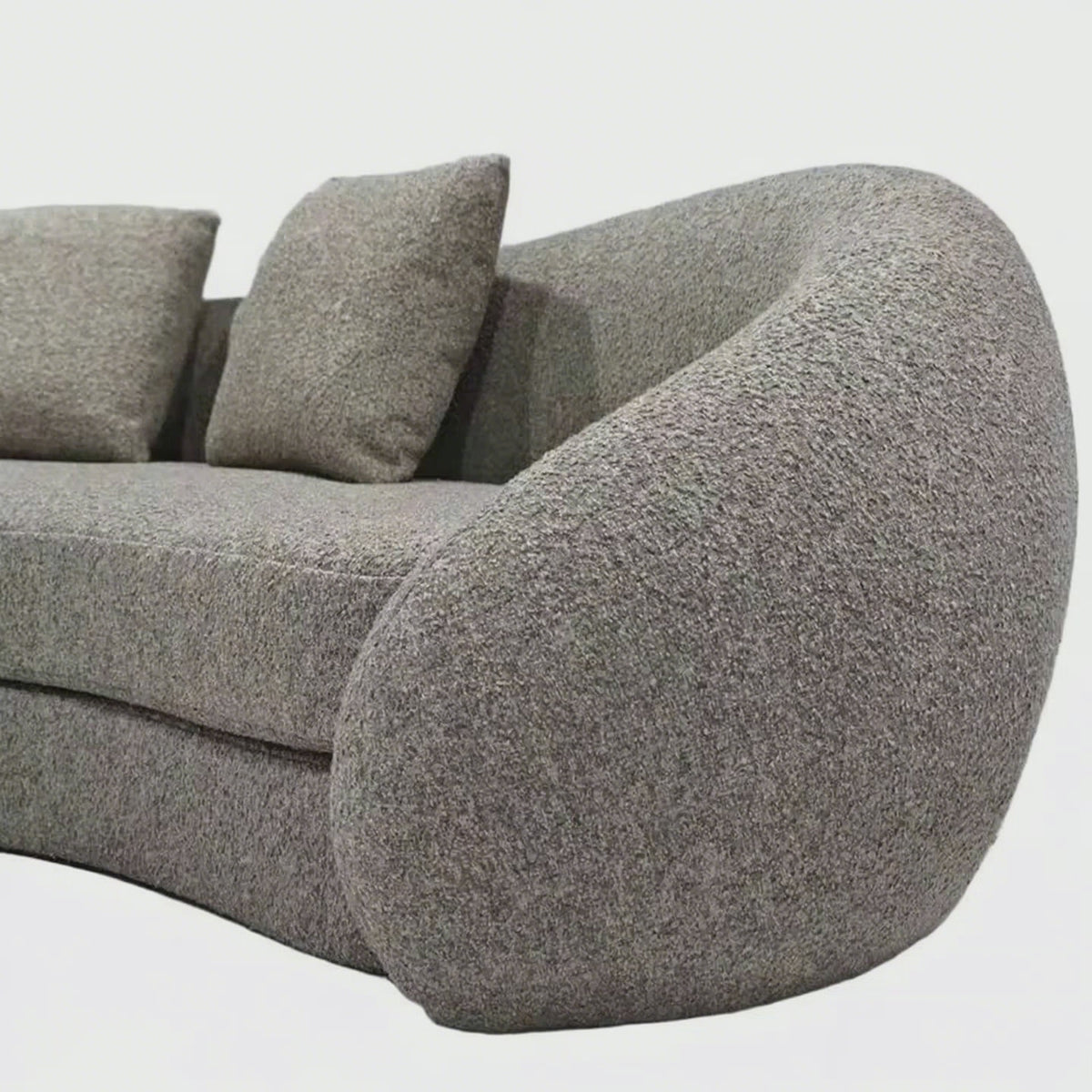 New Style Designer Simple Cream Living Room Sofa Special-Shaped Semi-Circular Moon Lamb Velvet Fabric Sponge Filling Set