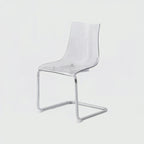 Wholesale Home Minimalist Modern Side Clear Transparent Cafe Restaurant Dinning Chair Acrylic Dining Room Chair with Metal Frame