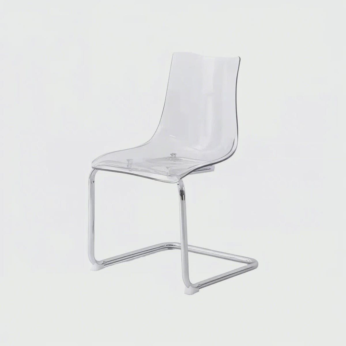 Wholesale Home Minimalist Modern Side Clear Transparent Cafe Restaurant Dinning Chair Acrylic Dining Room Chair with Metal Frame