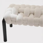 Factory Price Home Furniture Modern Nordic Fabric Bedroom Living Room White Lamb 2 Seater Boucle Bench Sofa Chair