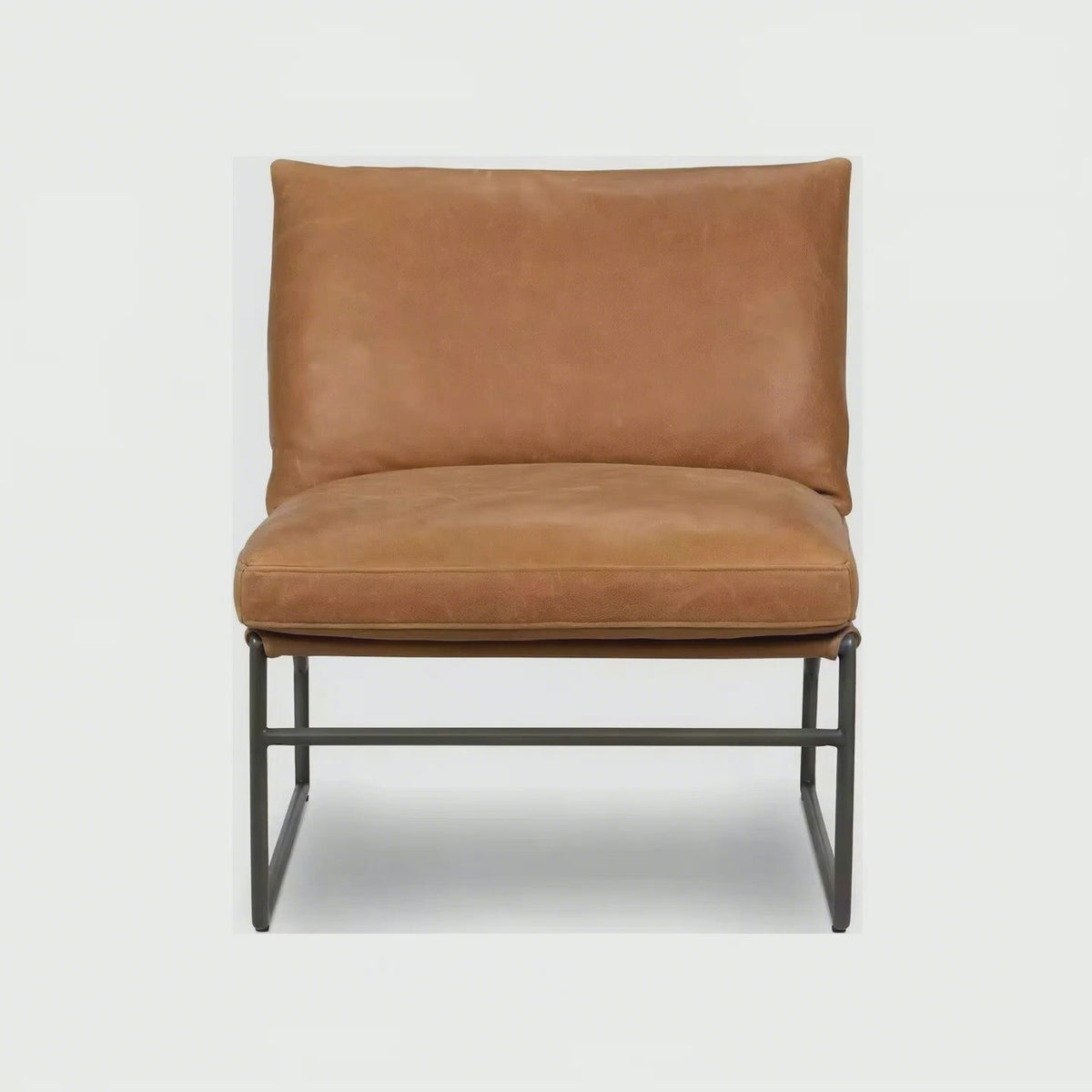 Modern Leather Living Room Chair Luxury Leather Chair Metal Frame