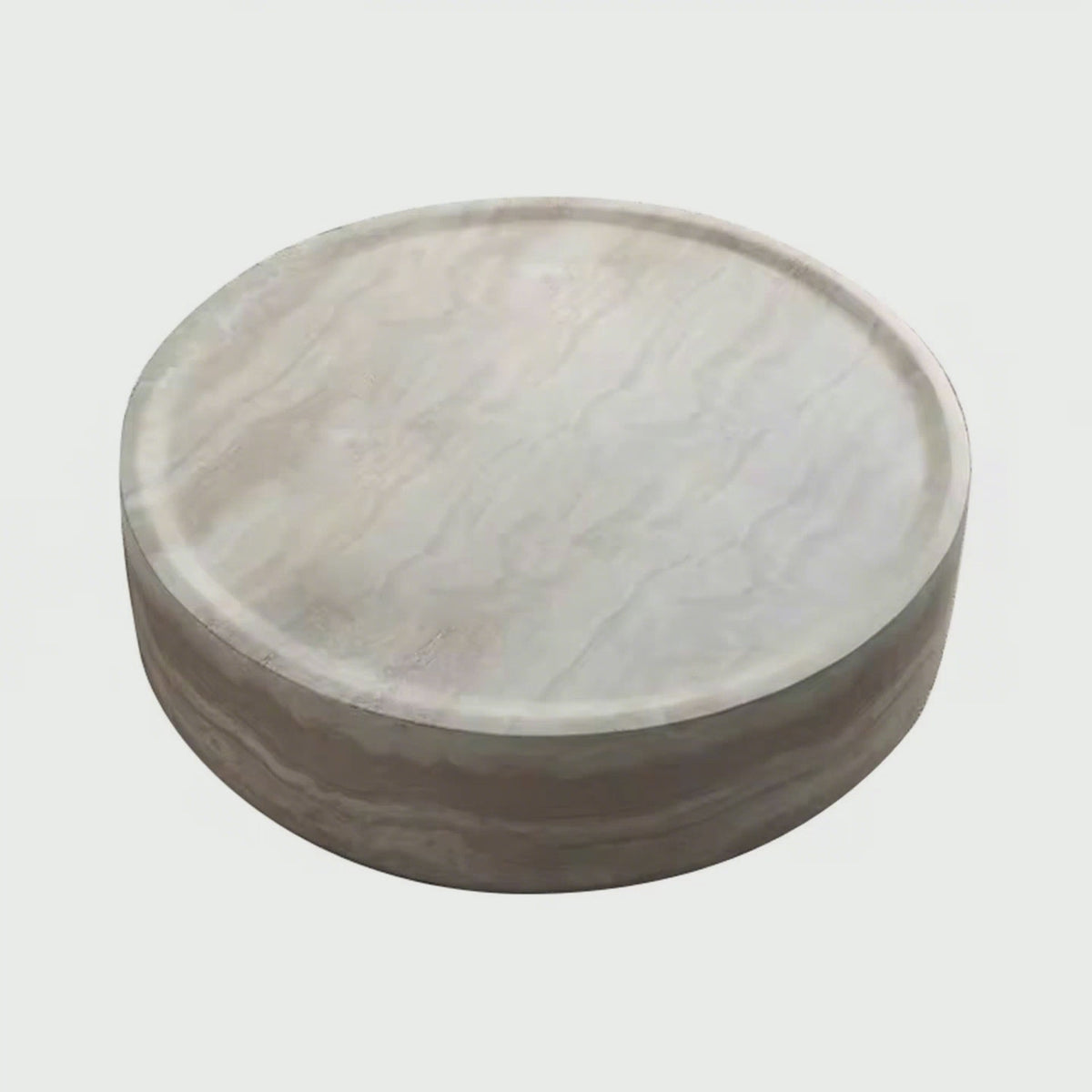 Modern Style Luxury Living Room Concrete Round Coffee Table Sliver Grey Travertine Side Table