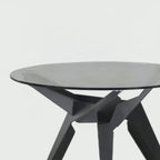 Wholesale China Factory Dining Room Furniture Design 90*90cm Round Black Tempered Glass Dining Table