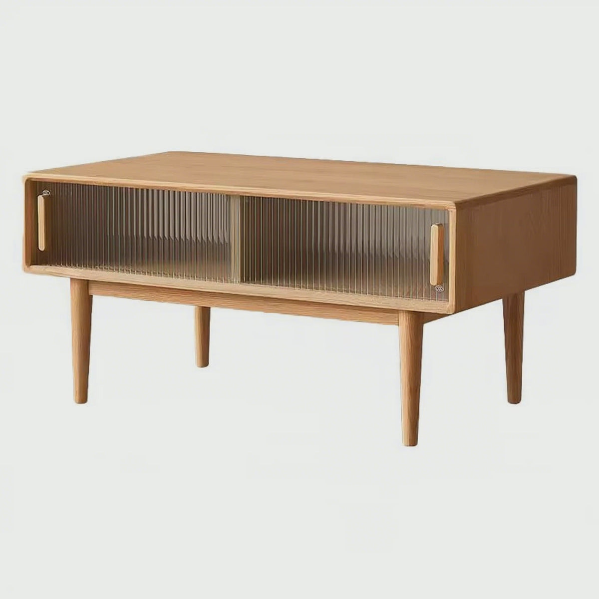B3079 Modern Simple Solid Wood Living Room Table Oak Wood Coffee Table Double Layer Tea Table