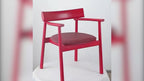 Purely Feel Designer Leather Solid Wood Dining Chair Italian Restaurant Chinese Red Personality Minimalist Armchair